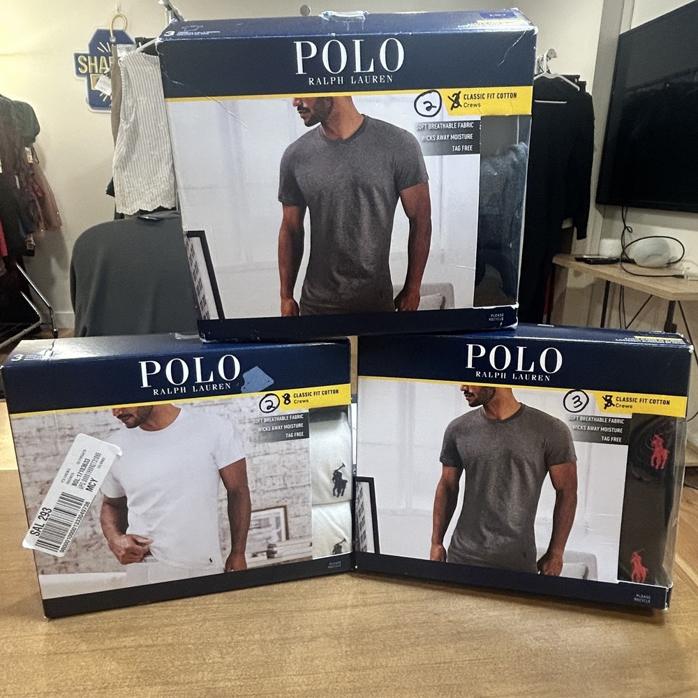 Polo Ralph Lauren Crew Undershirt Mens S Multicolor Classic Fit 7 Pack Tagless